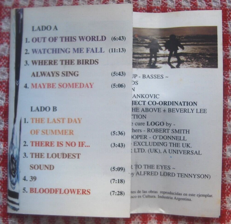 THE CURE *BLOODFLOWERS* ARGENTINA 9-track CASSETTE 2000 ~ 25 Y.O. L@@K - Image 3 of 3