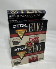 TDK E-HG TC-30 Video Camcorder Cassette Tapes Super Avilyn 30 Min. Sealed Lot 2