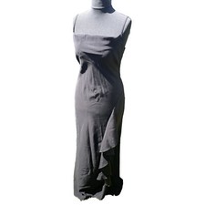 Debut UK 12 Dress Black Evening Cocktail Ballgown Prom Occasion 90’s Y2K slinky