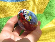 Kosta art glass egg figurine  Handmade painting signed Snapphane Glasbruk 68