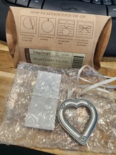 2005 Longaberger Basket TIE ON Heart Label pewter 23285 w/ box