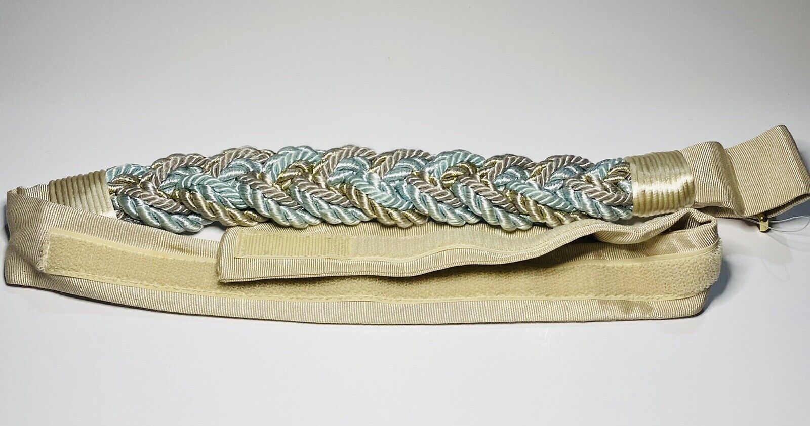 Carolyn Tanner Belt Earth and Blue Tone Braided A… - image 4