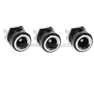 5PCS DC Power Supply Jack Socket Female Panel Mount Connector 5.5x2.1mm NEW