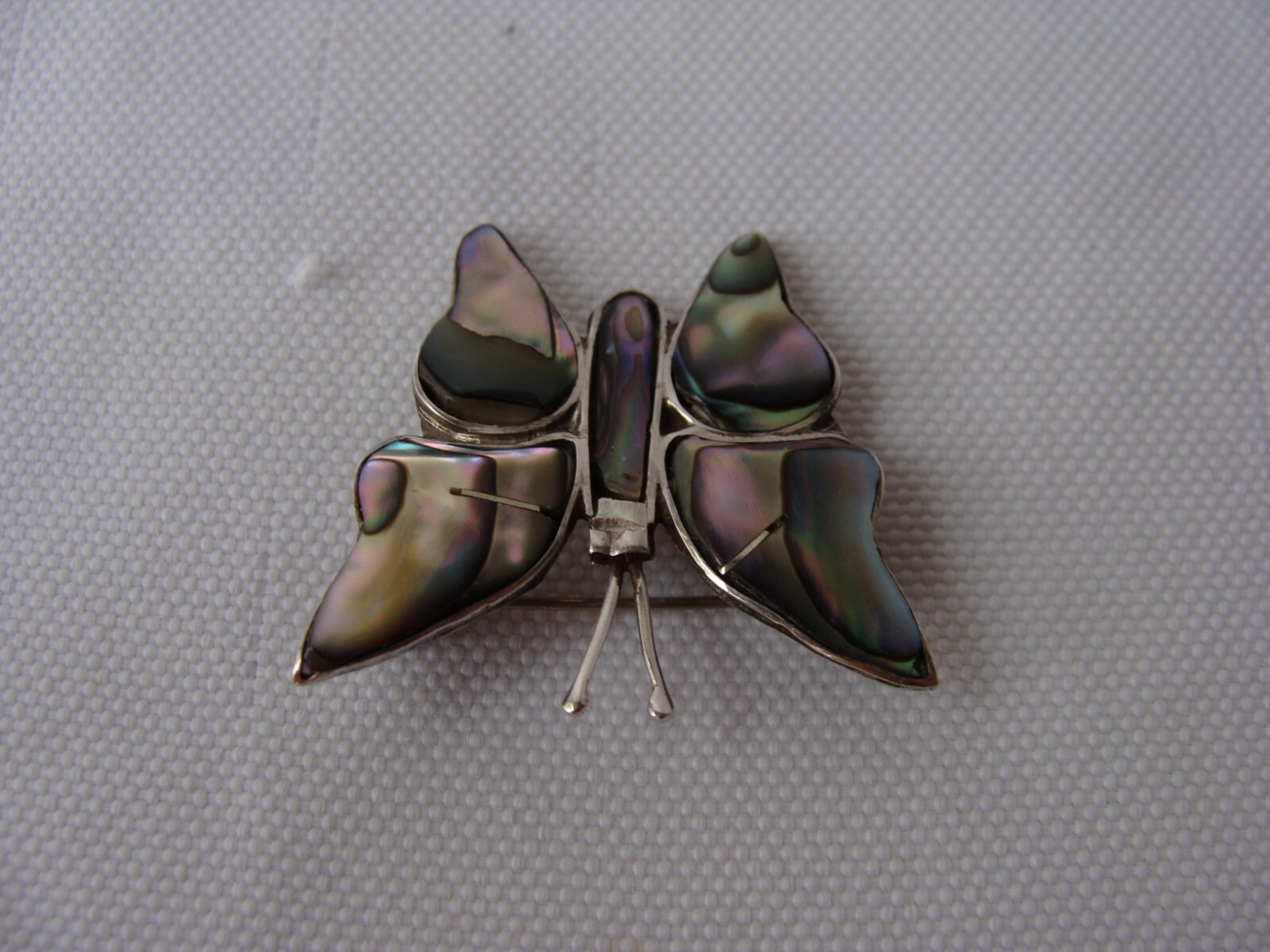 Vtg. 925 Solid Sterling Silver Abalone Shell Inla… - image 8