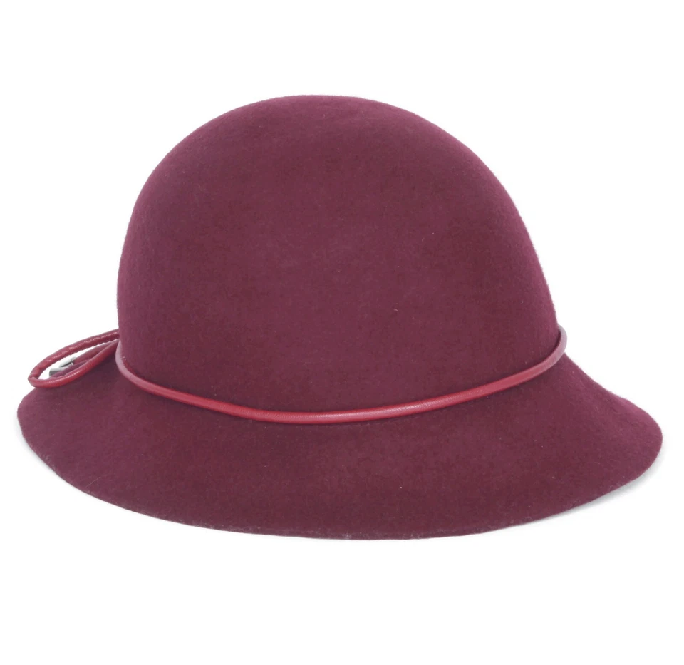 EUGENIA KIM GENIE Retro Cloche Sombrero Ciruela Maisel Años 50 Art Deco Años 20 Lana Fieltro OS Foto 2 de 4