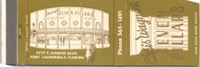 Vintage Matchbook 1950s Chris Wagner's Seven Pillars Restaurant Ft Lauderdale FL