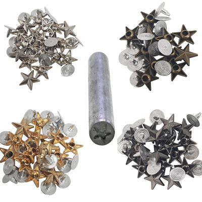 11/19 mm Sternnieten mit Alu-Rückennadeln + Fixierhandwerkzeug für Kleidung Jacken