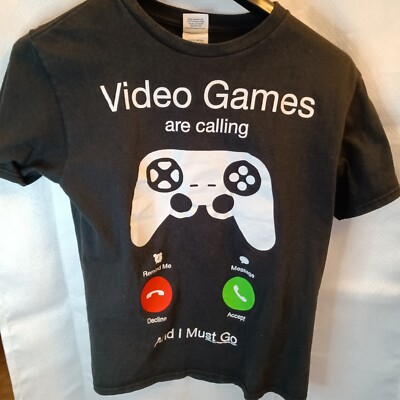 Fun Gamer tee shirt youth size L  Black Preowned
