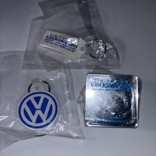 Vintage Vw Volkswagen Keychain W Vw Logo And Mini Mirror - Memorabilia Lot