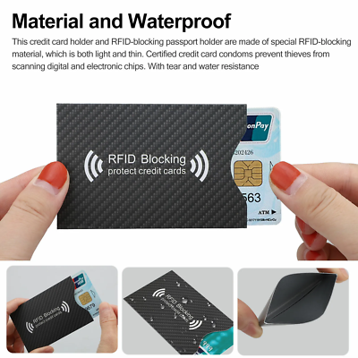 debit card sleeve valonic set of 6 RFID blocking sleeves - insertion from the top, Credit Protector for wallet and water Regular ATM Card Sleeves in
