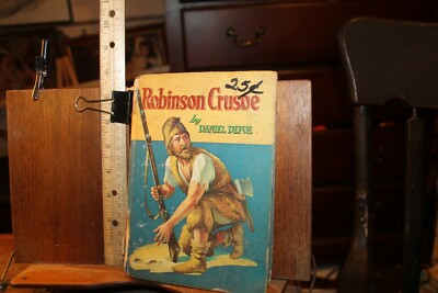 Vintage Whitman Hardback Book 1955 Robinson Crusoe Daniel Defoe Rough ...