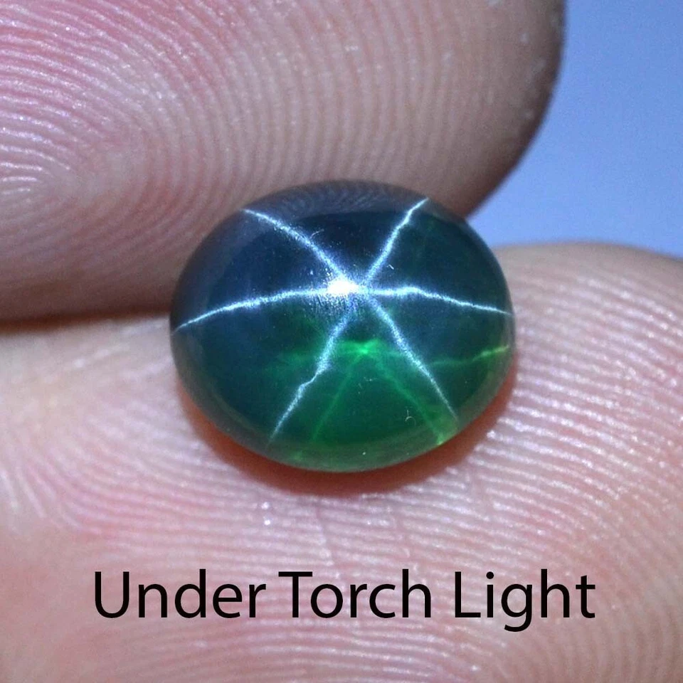 4.50 Ct 9.3x8 MM Emerald Green Star Sapphire 6 Rays Lab Corundum VDO EGS10342 - Image 3 of 4