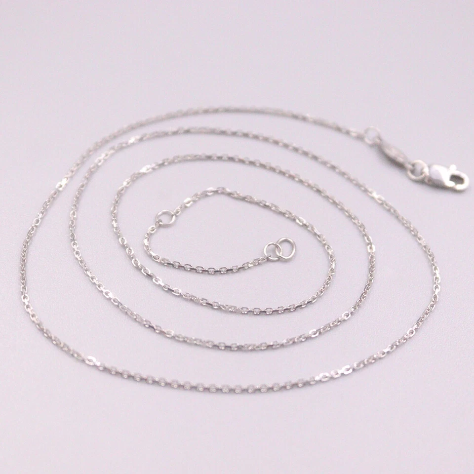 Solid Platinum 950 0.9mm Thin Cable Link Chain Women Necklace 17.7inch 2.3-2.5g - Image 3 of 4