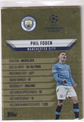 Topps Match Attax CL 24/25 No. GE 1 Phil Foden Gold Edge Edition