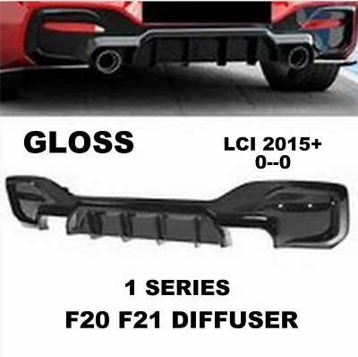 STM BMW SERIE 1 F20 F21 DIFFUSORE POSTERIORE 2015+ FACELIFT LCI 135/140 LOOK NERO LUCIDO