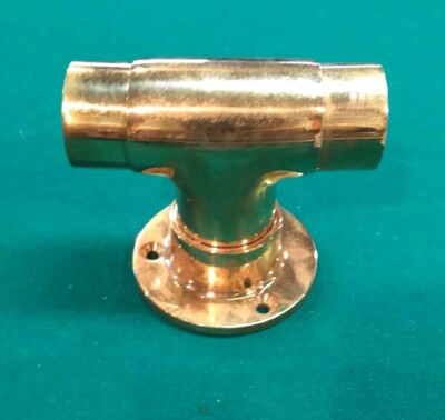 CRL HR15UPB Polished Brass Flush Wall Mount Tee for 1-1/2'' Tubing Handrail 