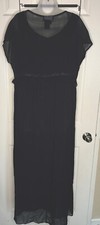 Vintage Carol Little Rayon Semi Sheer Lined Black Dress Medium 10 Made in USA