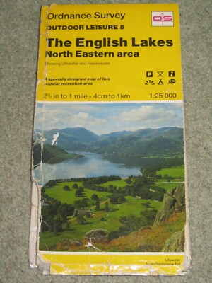 OS Ordnance Survey Outdoor Leisure 5 English Lakes, North Eastern area - 1989
