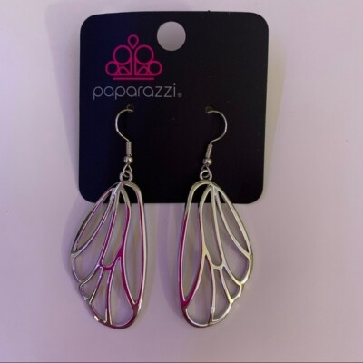 #ad Paparazzi Turn Into A Butterfly Silver Earring $8.00