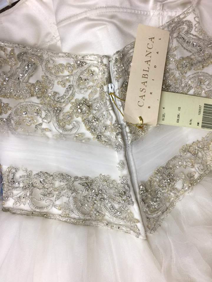 $1499💕 CASABLANCA 4 2052 IVORY PRINCESS BALL GOWN BEADED TULLE