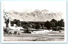 POSTCARD RPPC Wasatch Mountains from Capitol Grounds Salt Lake City Utah