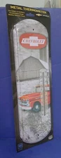 Chevrolet GM Red Truck Barn 5 x 17 Metal Thermometer Man Cave Vintage Style
