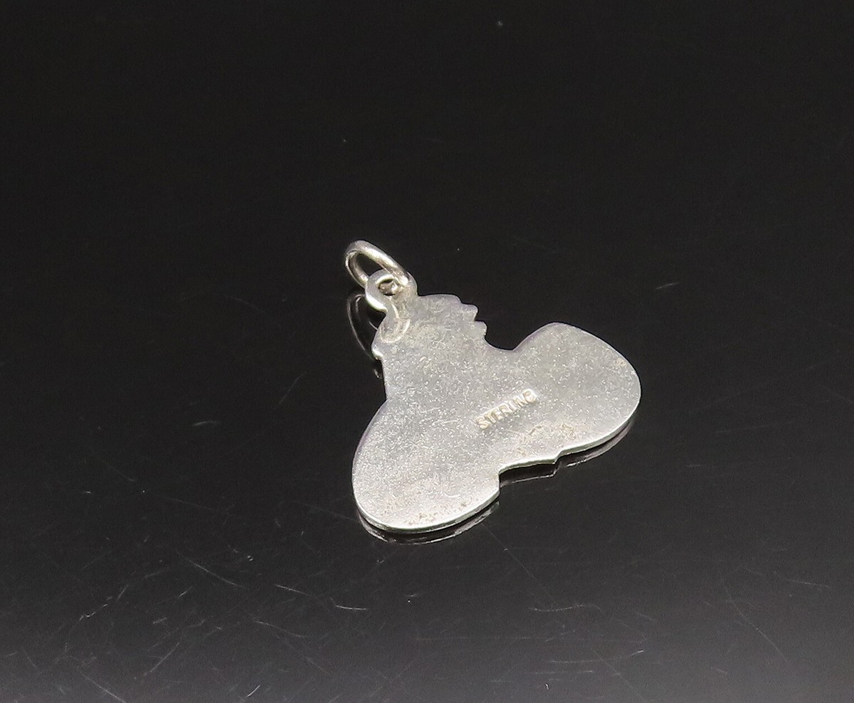 925 Sterling Silver  Vintage Enamel Chick Hatching From Egg Pendant  PT21213 View 6