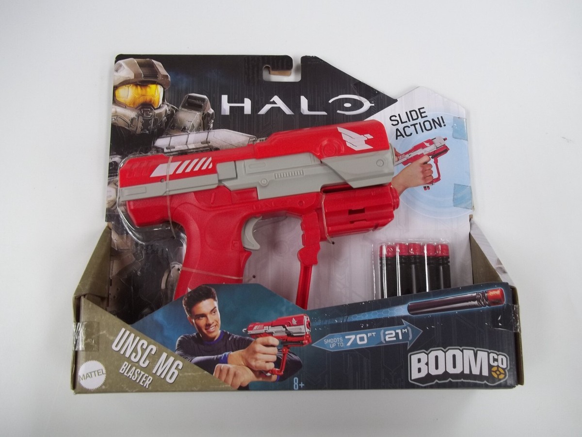 Mattel BoomCo Halo UNSC Magnum M6 Blaster red Dart Gun | eBay