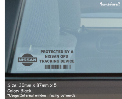 5X PROTECTED BY A NISSAN GPS Car Security Stickers Anti Theft Decals ...