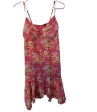 New Almost Famous Pink Floral Mini Dress XL Adjustable Straps Summer NWT