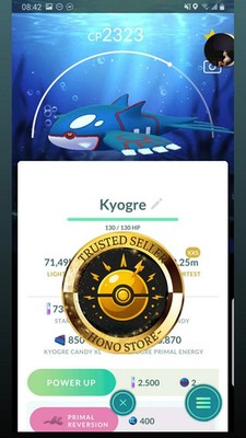 Pokémon G0 - non Shiny kyogre XXS have BG Pearl Go Tour Kalos