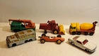 Vintage Match Box Lesney Lot (6): Mustang, Racer, Harvester, Crane, Greyhound, +