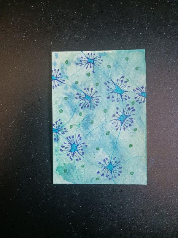 aceo original painting, abstract neurographic art card
