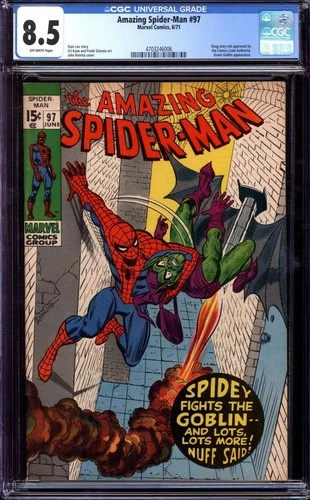 AMAZING SPIDER-MAN #97 CGC 8.5 OW PAGES // DRUG STORY MARVEL COMICS 1971