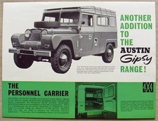 AUSTIN GIPSY 4x4 PERSONNEL CARRIER Sales Specification Sheet c1963 #E2200