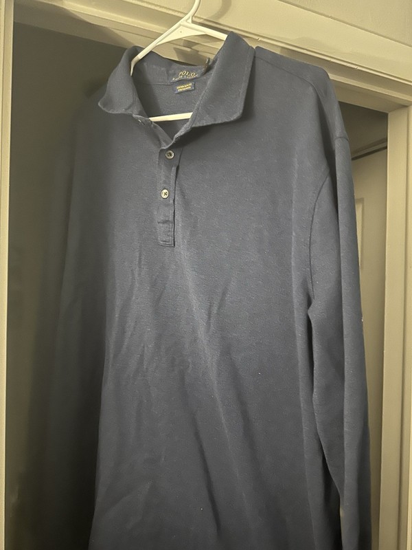 Polo Ralph Lauren Custom Fit Men’s Mesh L/S Polo Shirt -Dark Navy-Sz XXL