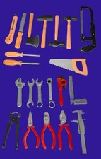 Kids Play Tool Set Construction Screwdrivers Saws Axes Wrenches Etc
