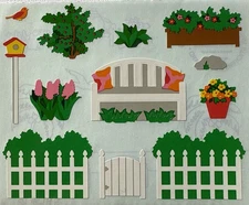 BEAUTIFUL GARDEN Stickers (12pc)Mrs.Grossman's•Picket Fence•Plants•Card Making•