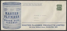Master Plumber Products Illustrated Advertising Hamilton ONT 1c War Precancel