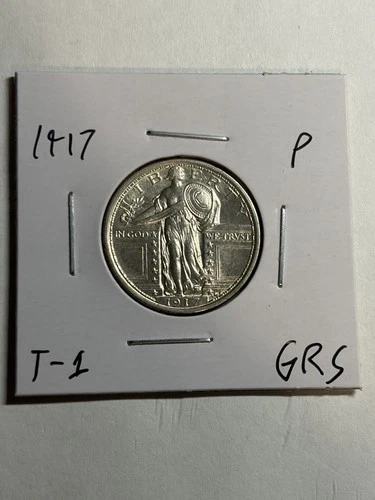 1917 Standing Liberty Quarter 25c Type 1 UNC Detail Tough Variety