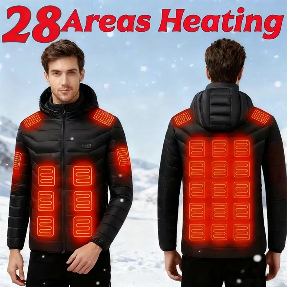 28 Areas Electric USB Heated Jacket Men Women Heating Thermal Coat Lightweight - Image 4 of 4