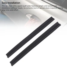 ✈1 Pair Door Sill Entry Guard Scuff Plate Rubber Protective Scratch Proof Door