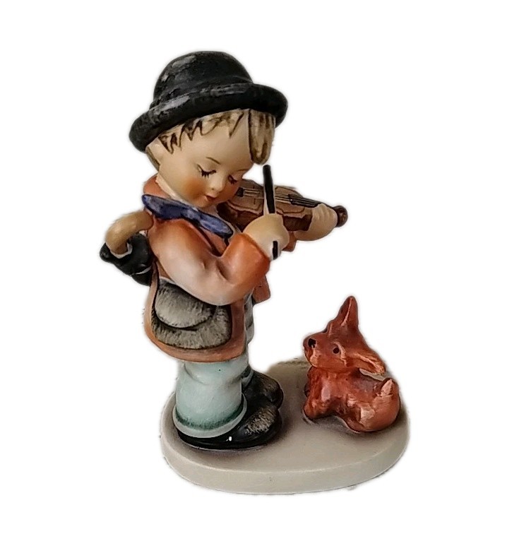 M.I. Hummel Goebel Puppy Love Figurine Boy Playing Violin w/Dog #1 TMK5 Germany