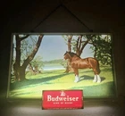 Budweiser Clydesdale Horse Lighted Beer Sign Vintage 1950s WORKS 20"x14" NICE!
