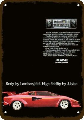 1981 ALPINE 7347 CAR STEREO & LAMBORGHINI Vnt-Look DECORATIVE REPLICA ...