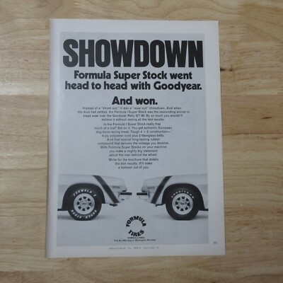 1974 Goodyear Formula Tires - Vintage Print Ad | eBay