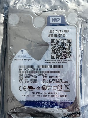 Western Digital WD10J31X 2.5'' 1TB HDD 8GB SSD Cache 9.5mm