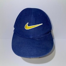 Child's Nike Snapback Cap Vintage 100 Cotton Blue and Gold Swoosh