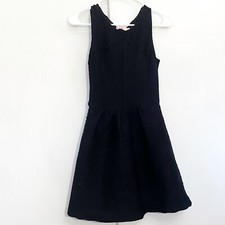 CANDIES all over mitred tiny pleats bow back sleeveless little black dress S