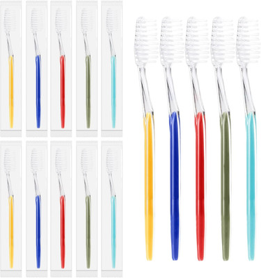 200 Packs Disposable Toothbrushes Individually Wrapped, Medium Soft Bristle T...